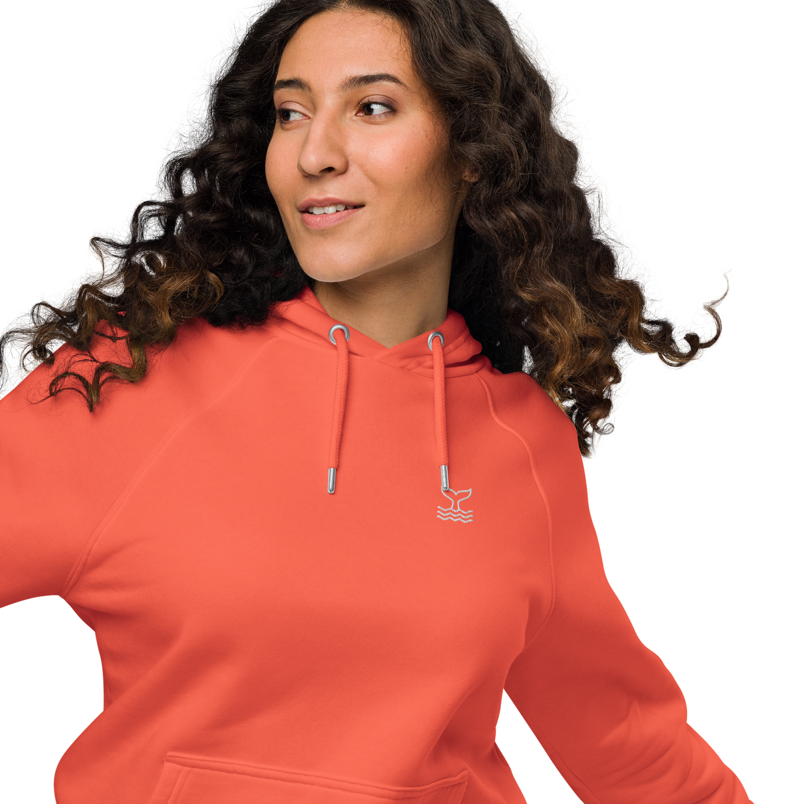 Orange hoodie with embroidered logo