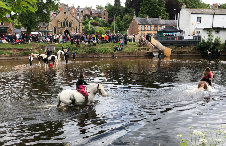 Washing horses at Appleby Horse Fair